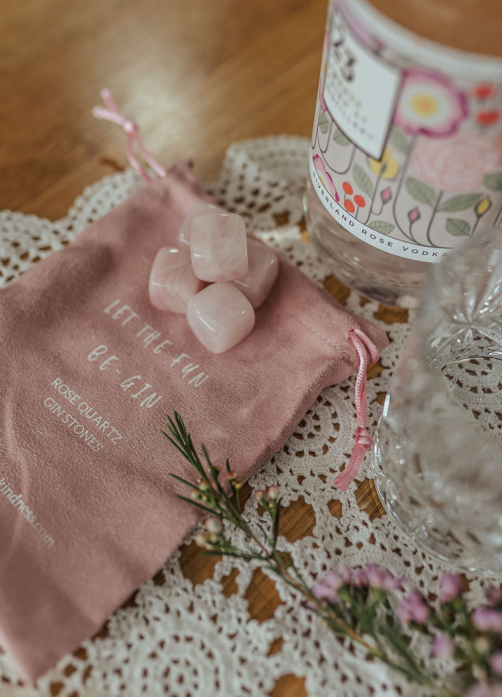 Laced with Kindness Rose Quartz Mixer Stones