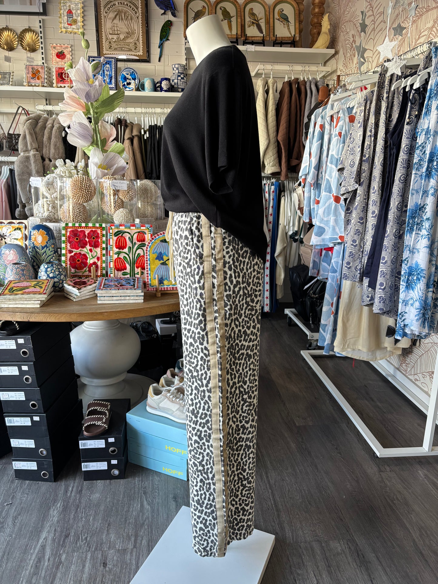 By Frankie Leopard Racer Pants