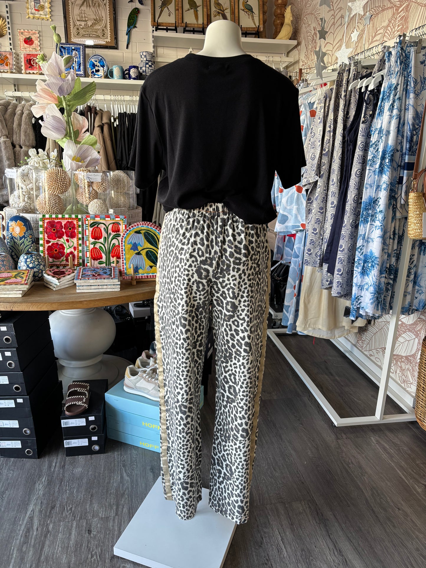 By Frankie Leopard Racer Pants