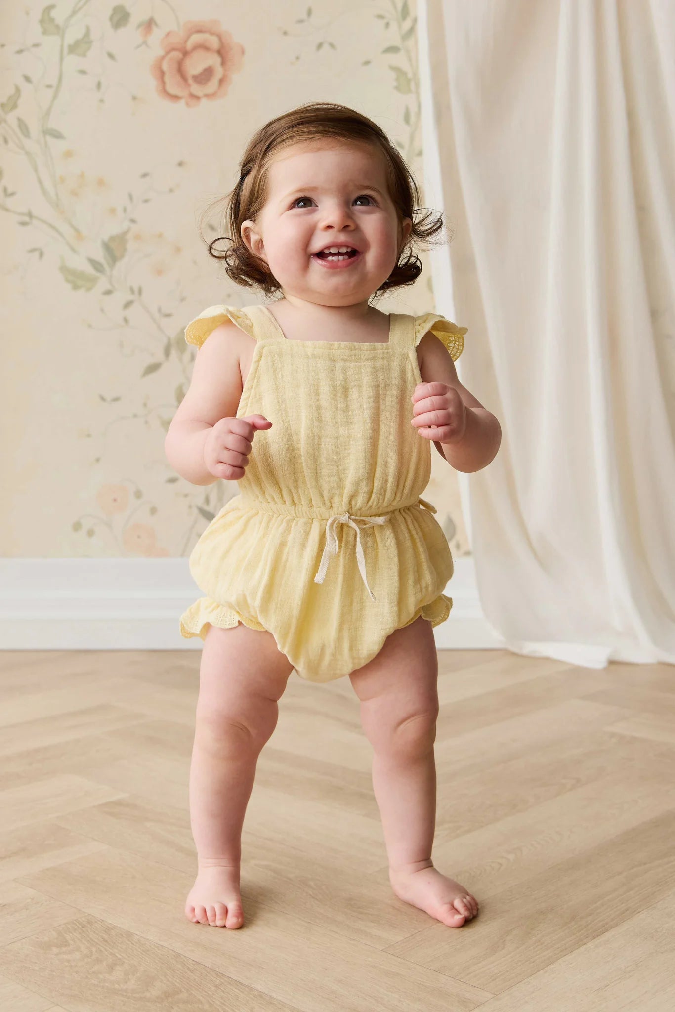 Jamie Kay Organic Cotton Muslin Luciana Playsuit - Sunshine