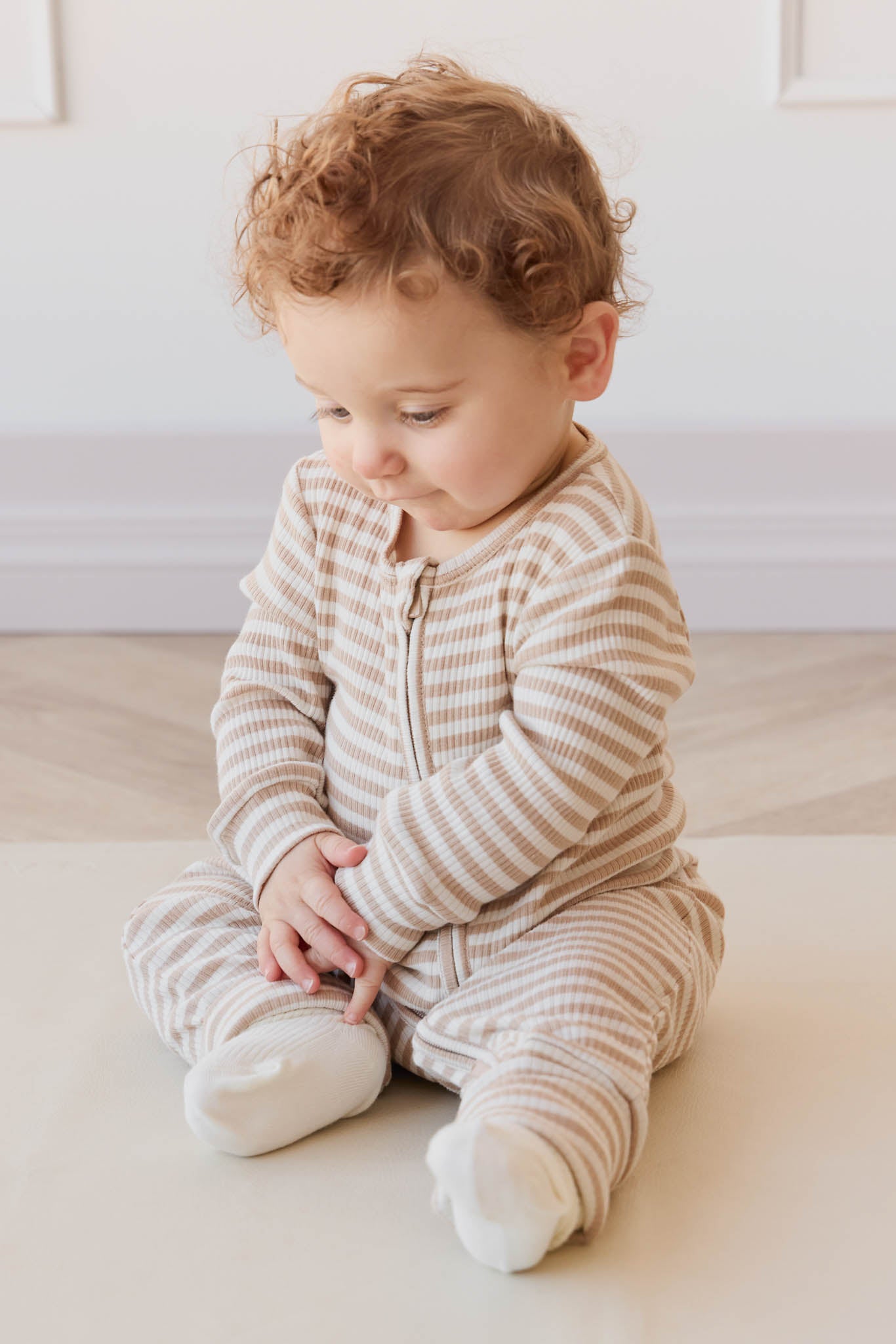 Jamie Kay Organic Cotton Modal Gracelyn Onepiece - Narrow Stripe Baker/Cloud