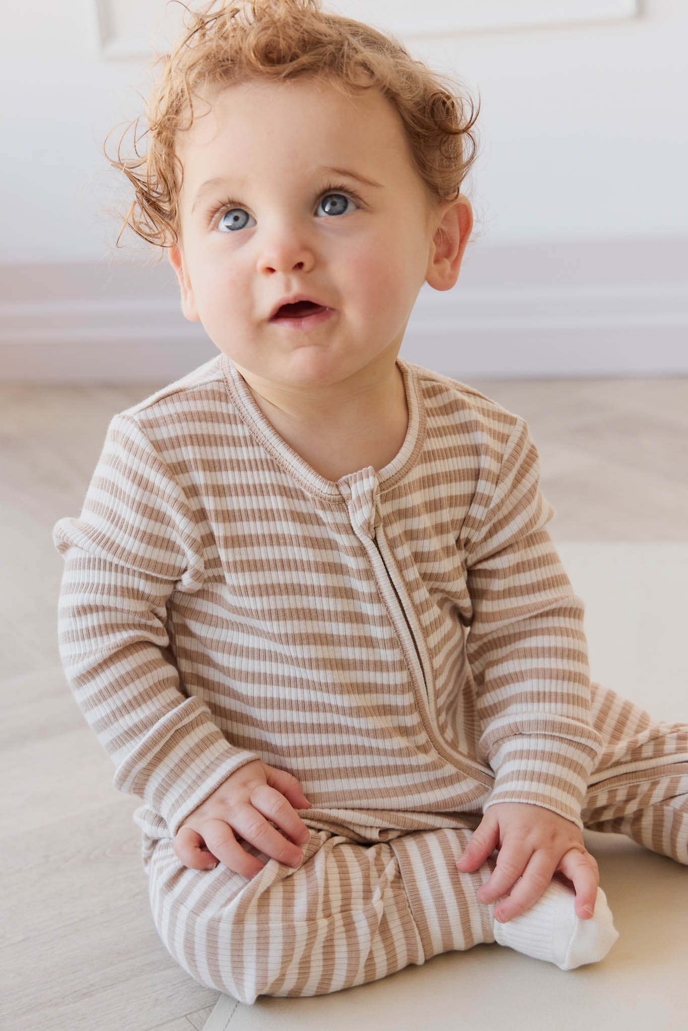 Jamie Kay Organic Cotton Modal Gracelyn Onepiece - Narrow Stripe Baker/Cloud