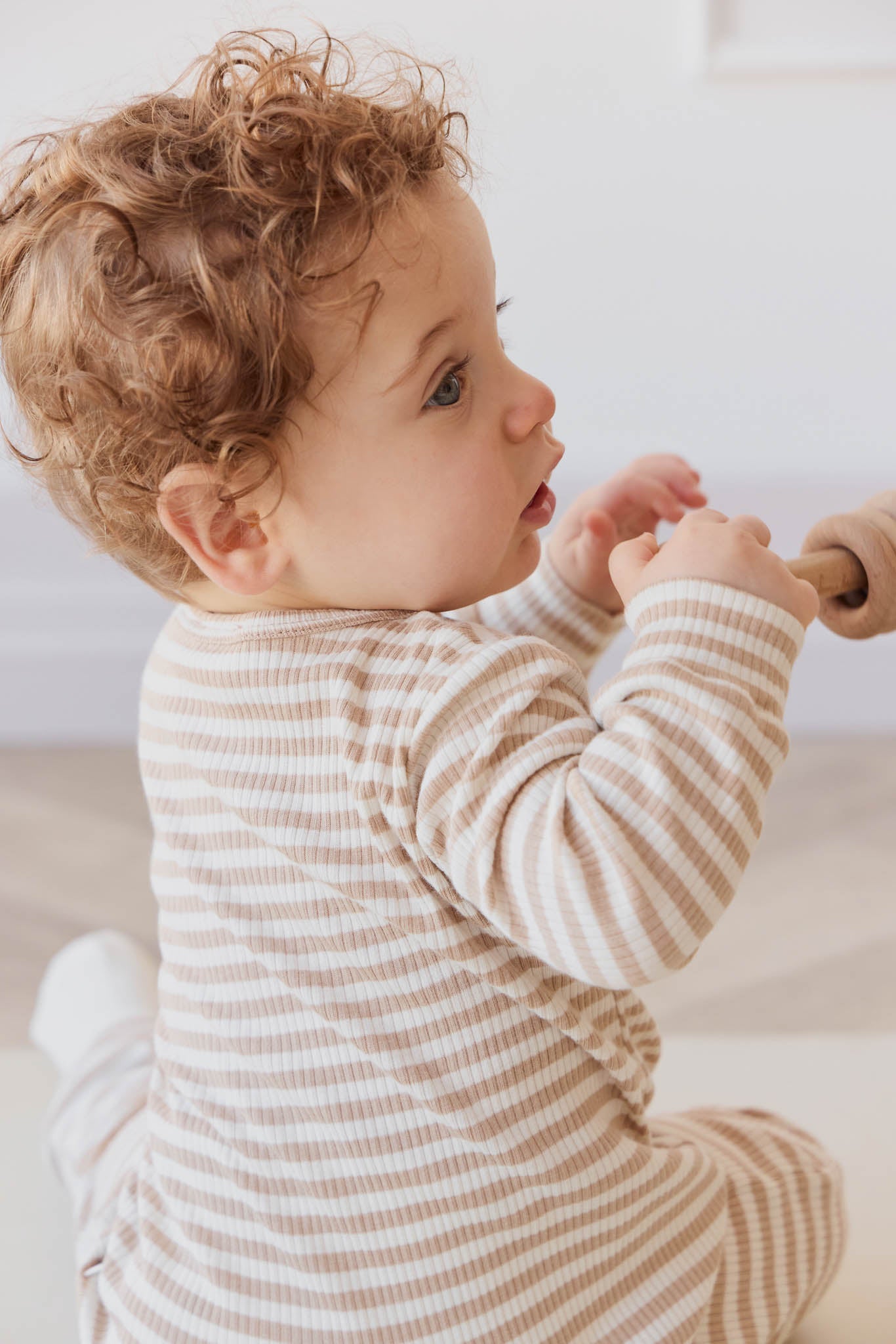 Jamie Kay Organic Cotton Modal Gracelyn Onepiece - Narrow Stripe Baker/Cloud