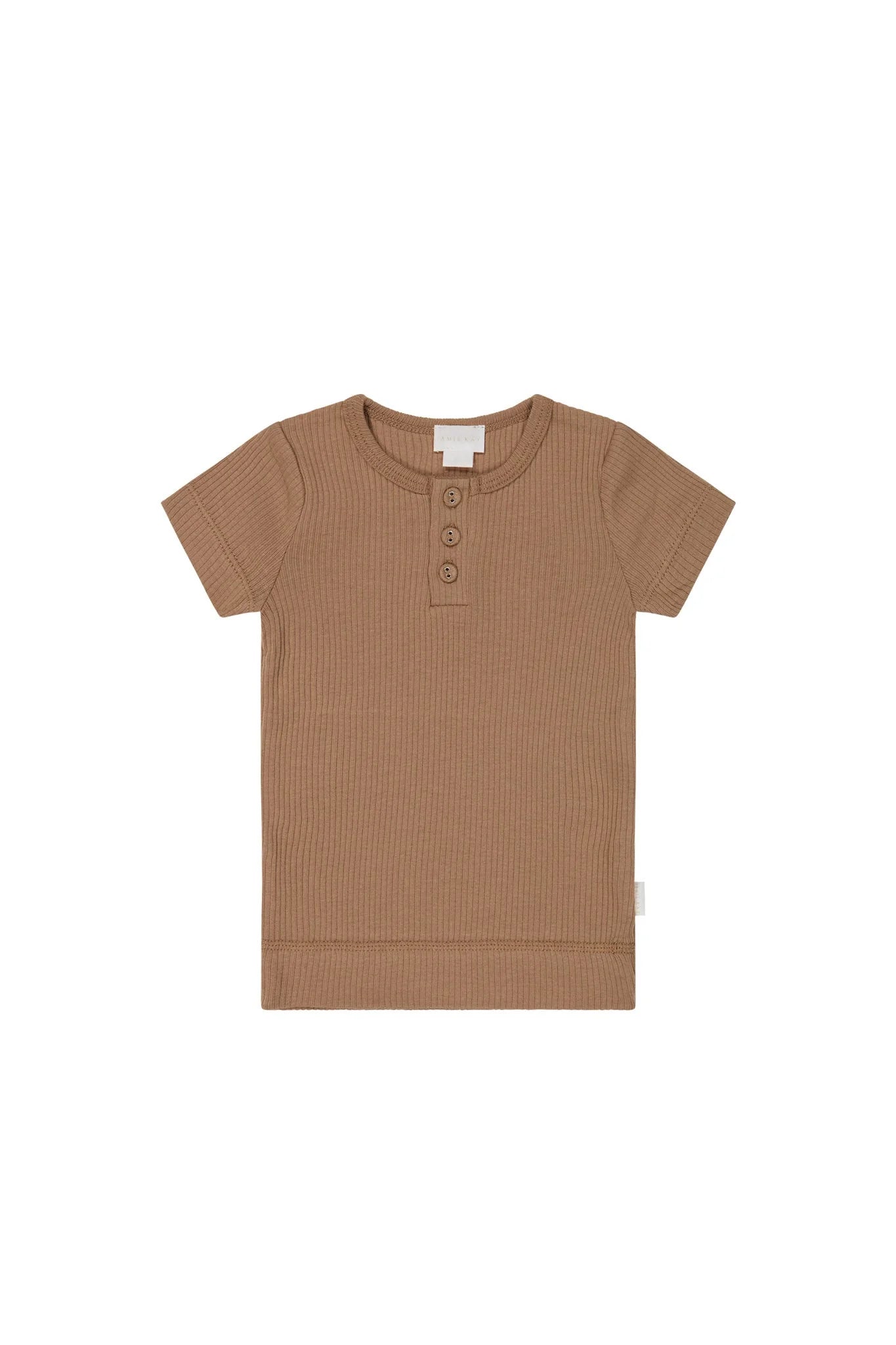 Jamie Kay Organic Cotton Modal Henley Tee - Cavern Clay