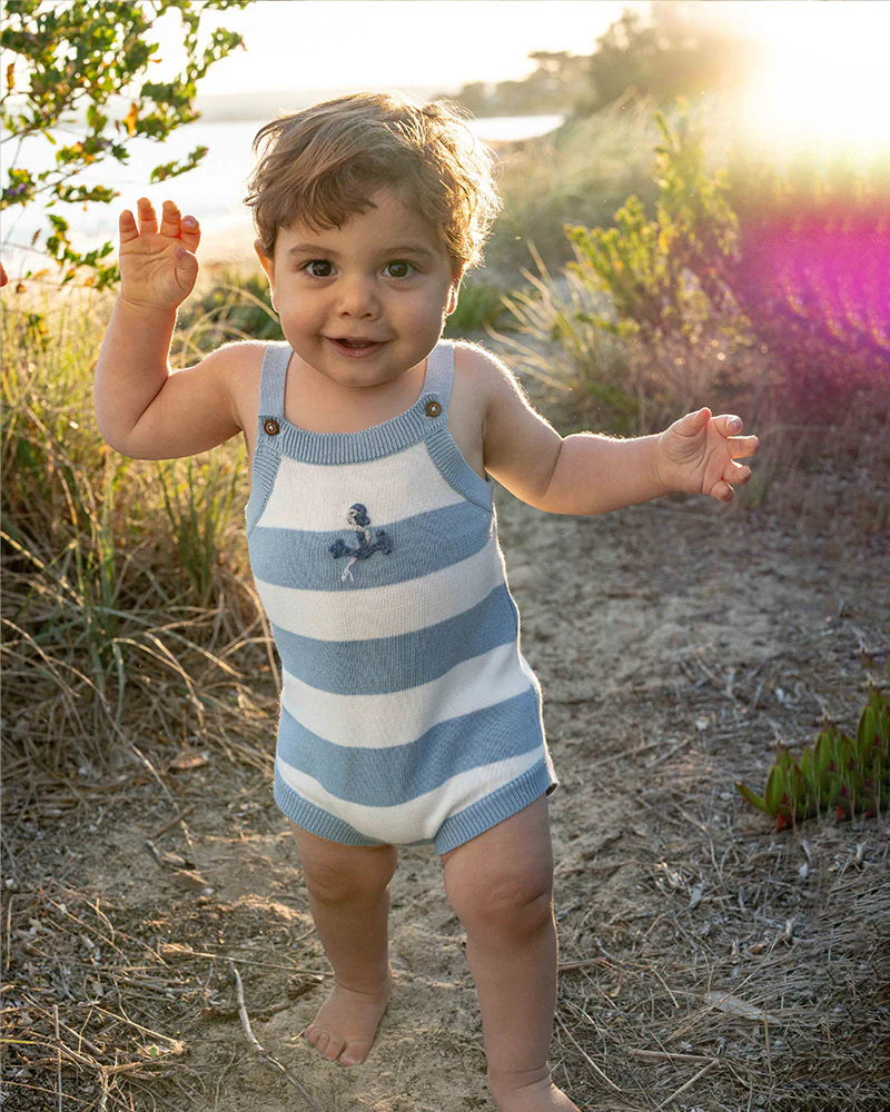 Bebe Axel Organic Stripe Knitted Bodysuit