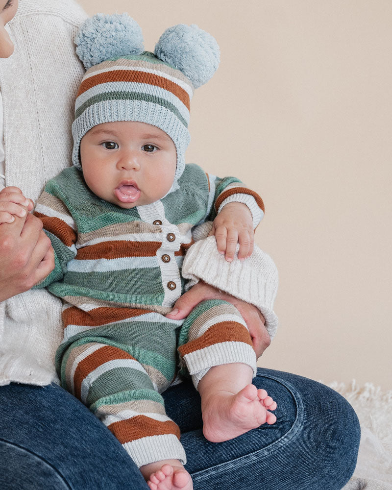 Bebe Mateo Stripe Knitted Romper