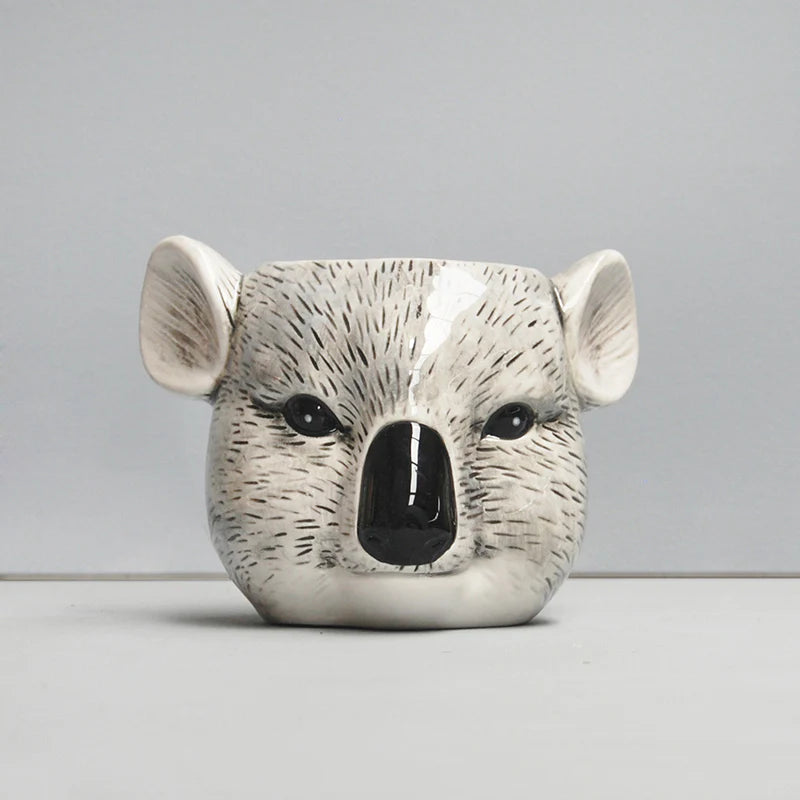 White Moose Koala Ceramic Planter