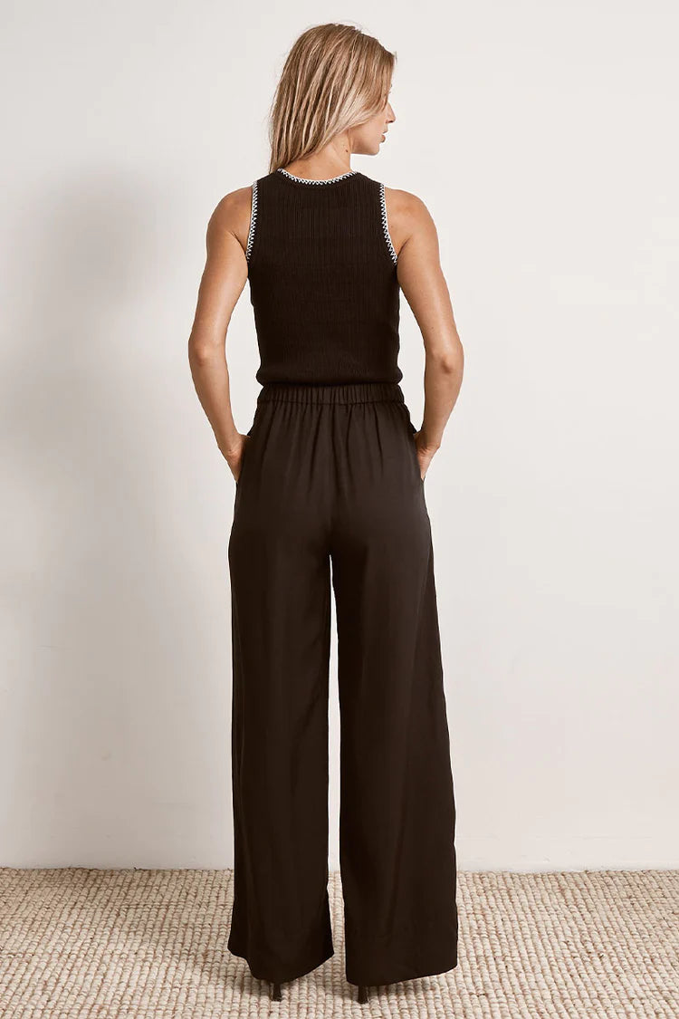 Mon Renn Connect Knit Singlet Black