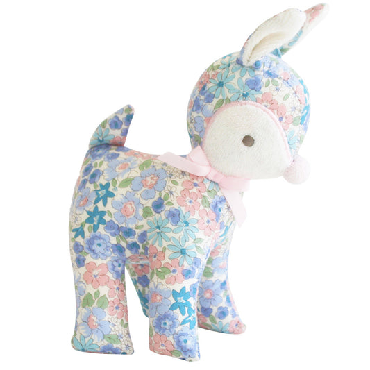 Alimrose Baby Deer Rattle - Liberty Blue