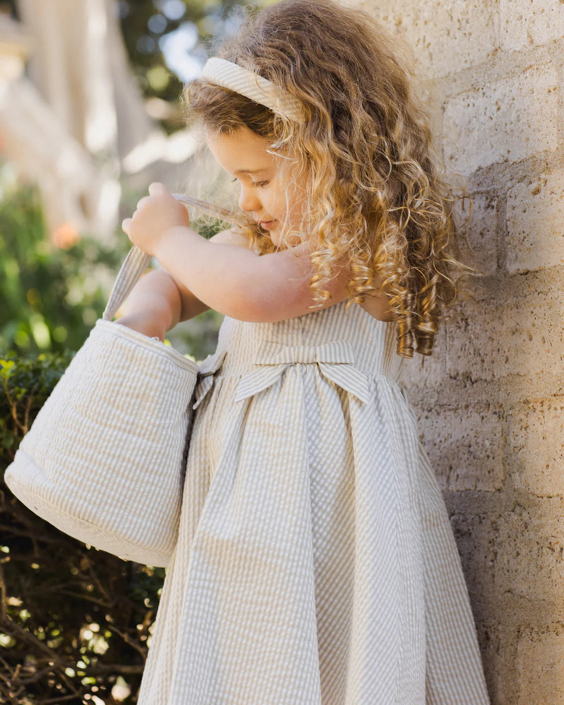 Noralee Padded Headband || Sage Stripe