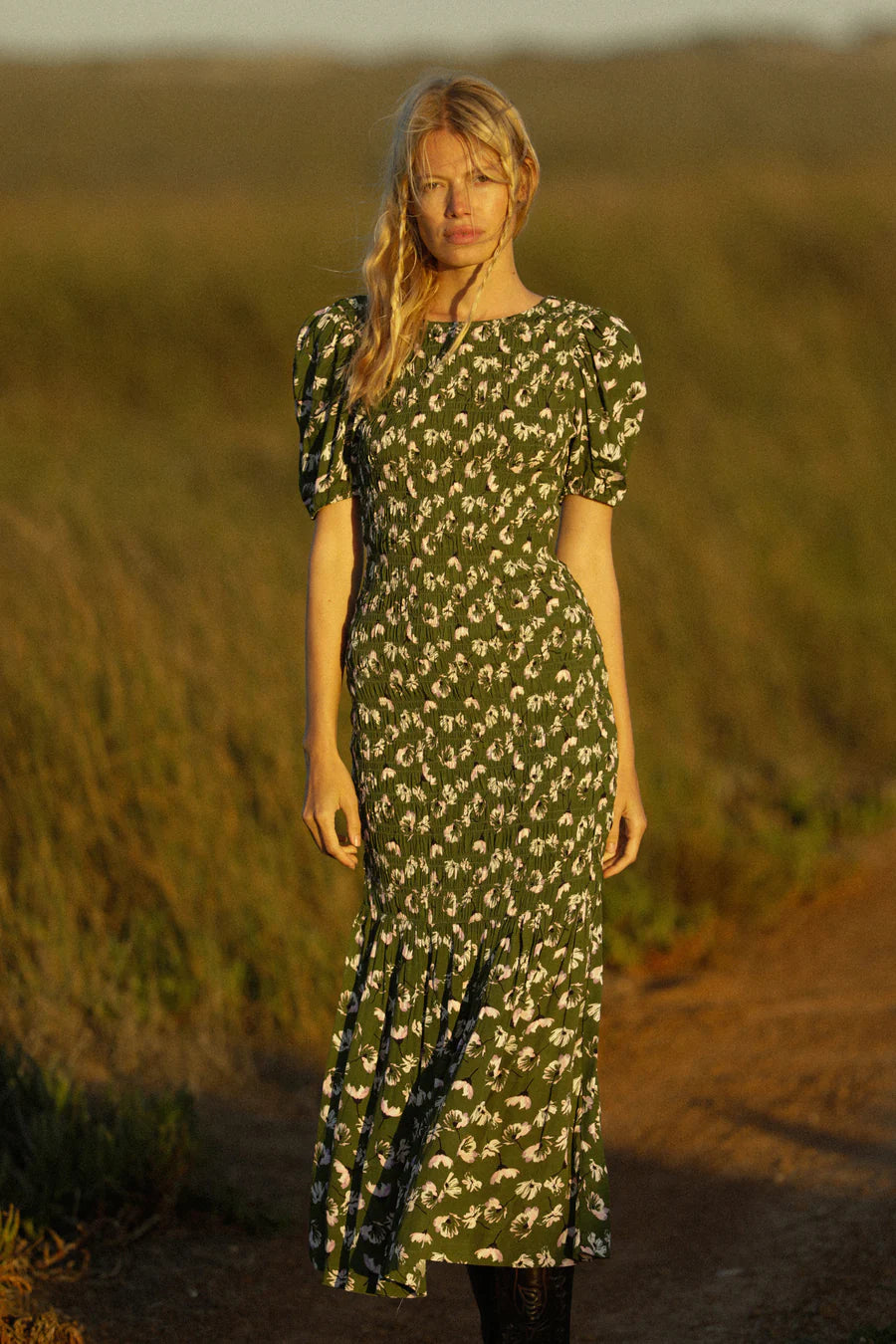 Rue Stiic Isabella Maxi Smock Dress - Garden Bloom