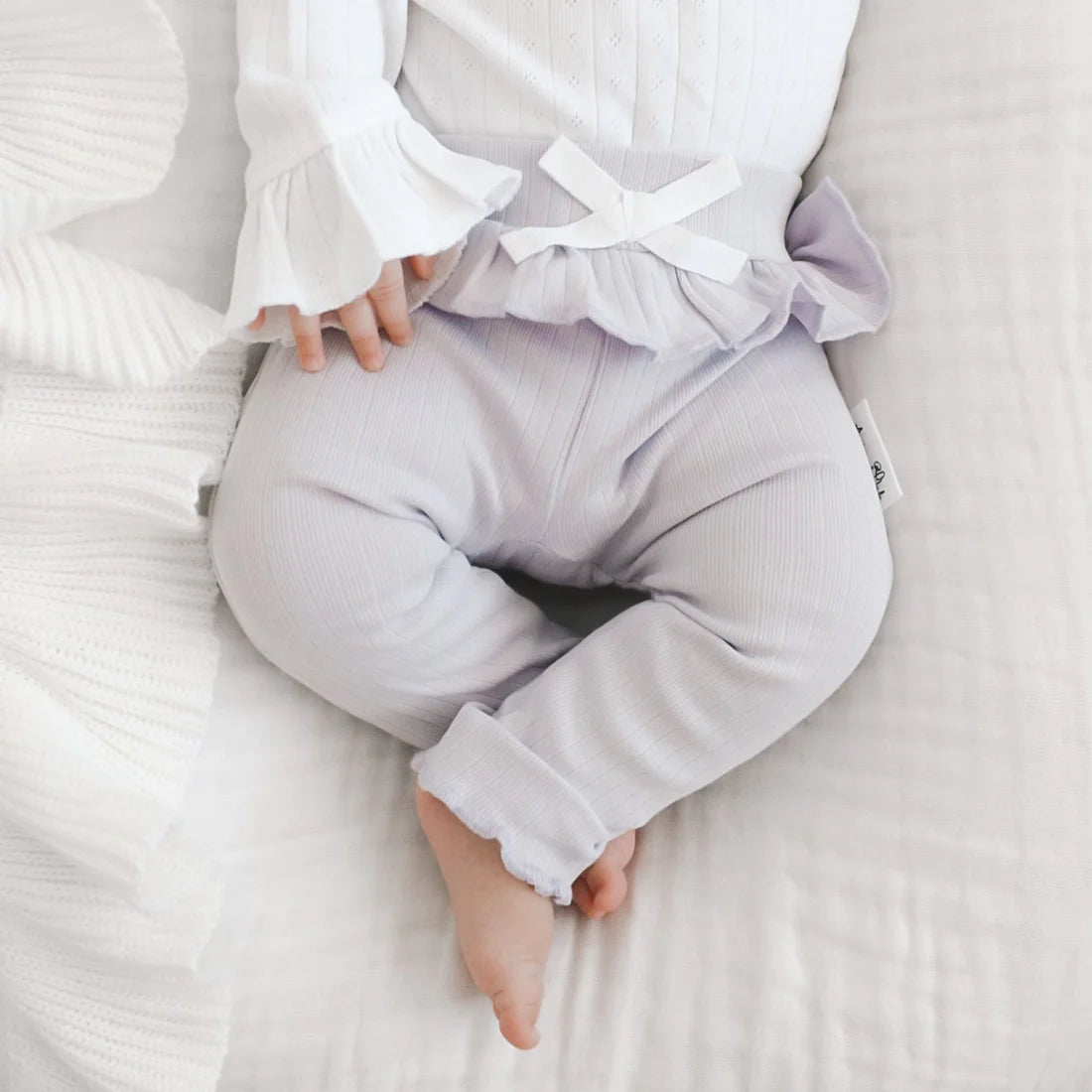 Aster & Oak - Lavender Rib Ruffle Leggings