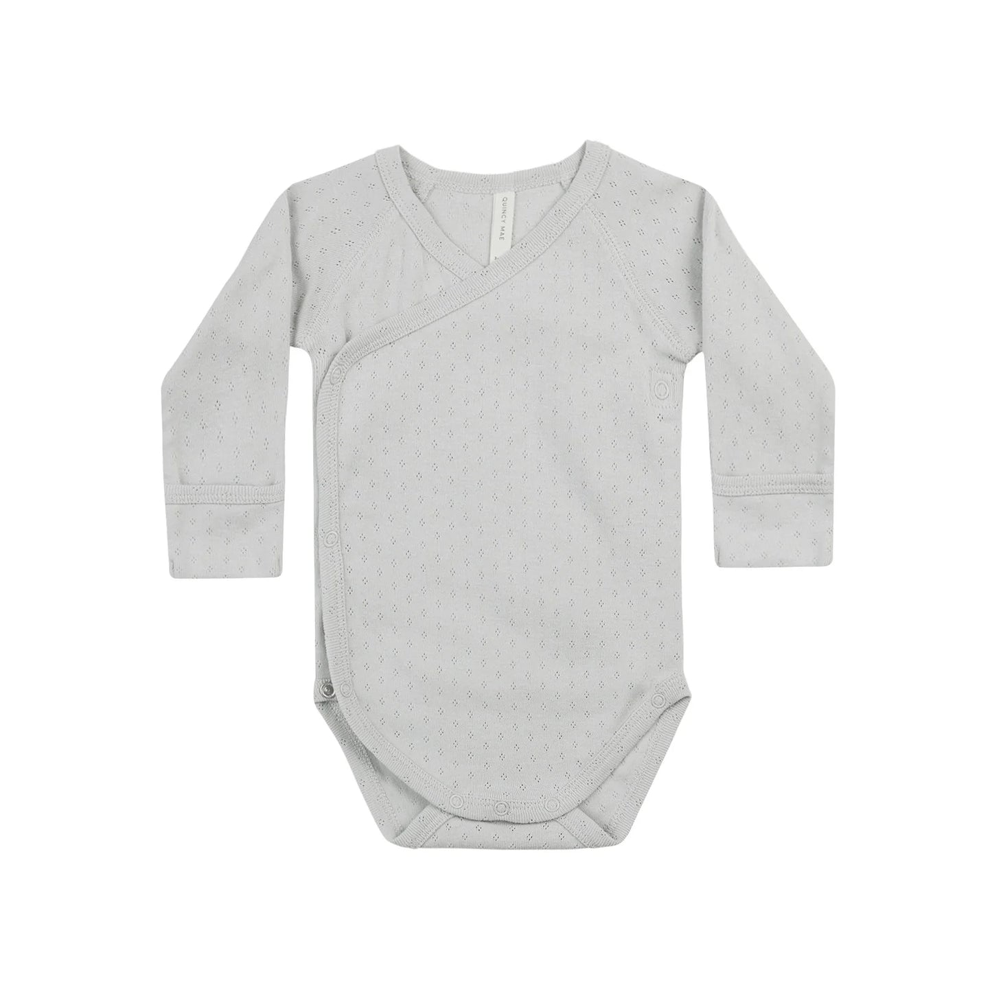 Quincy Mae Pointelle Side Snap Bodysuit || Cloud