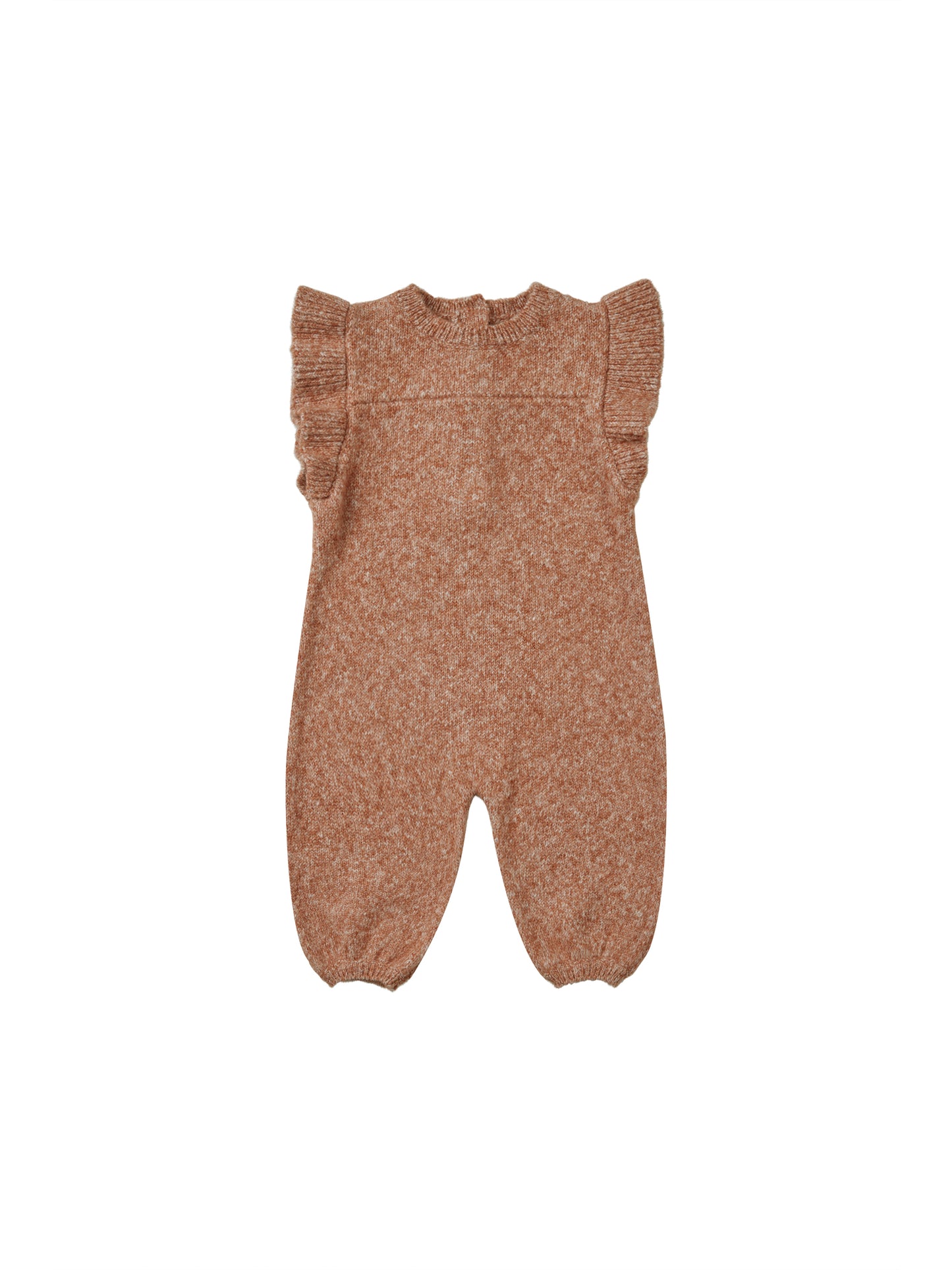 Quincy Mae Mira knit romper || heathered clay