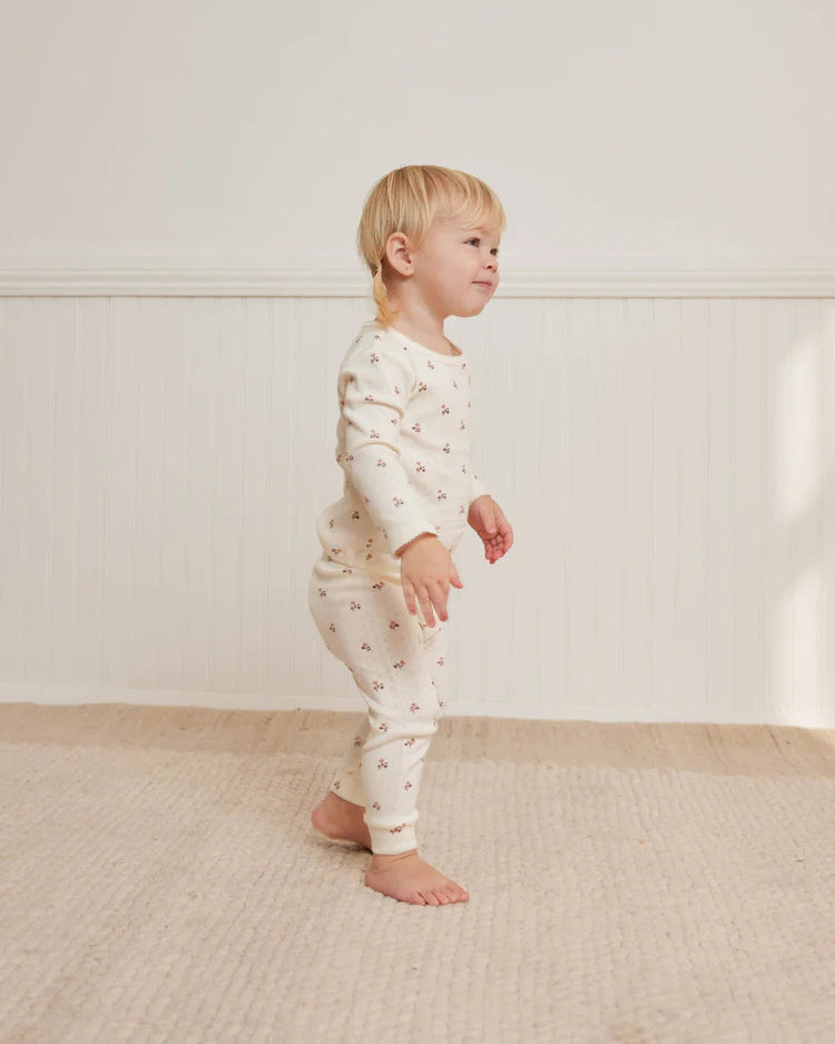 Quincy Mae Pointelle Legging || Rose Fleur