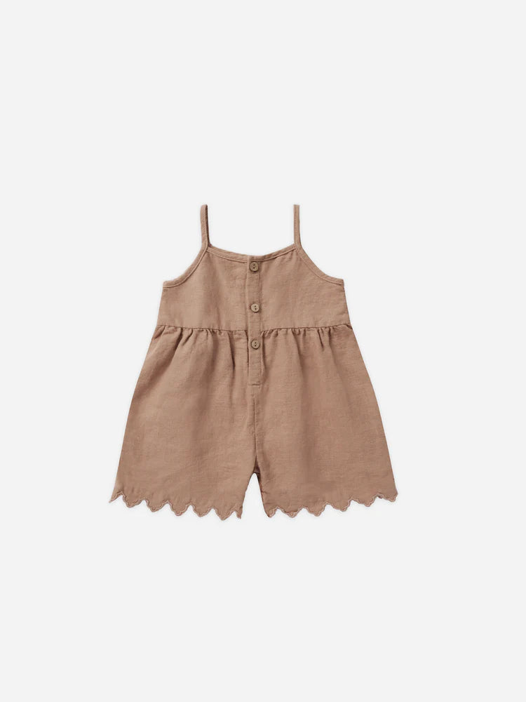 Rylee & Cru Button Romper || Clay