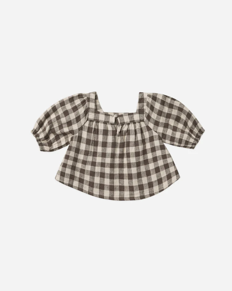 Rylee & Cru Gia Blouse || Charcoal Check