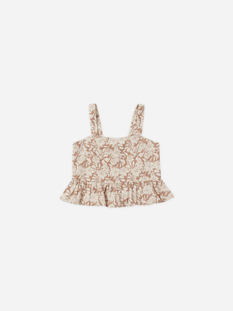 Rylee & Cru Cropped Peplum Tank || Plumeria