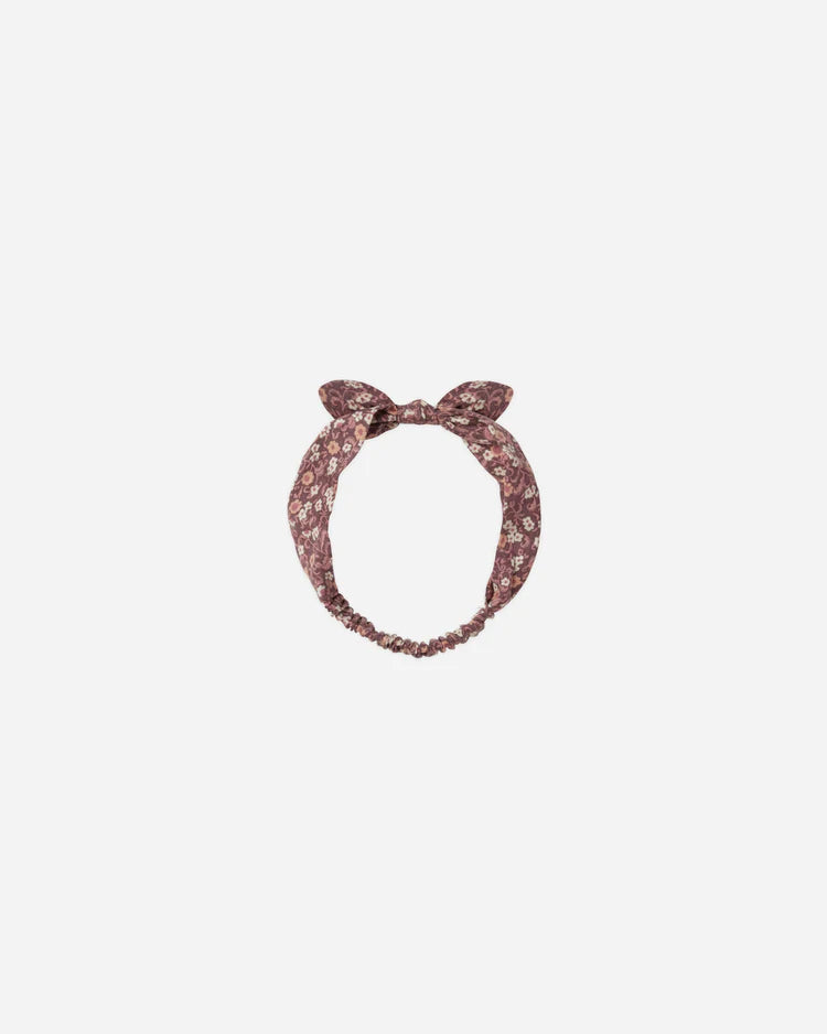 Rylee & Cru Baby Bow Headband || Plum Floral