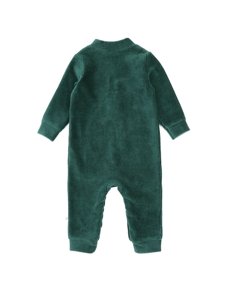 Fox & Finch Cool Dogs Velour Rib LS Romper