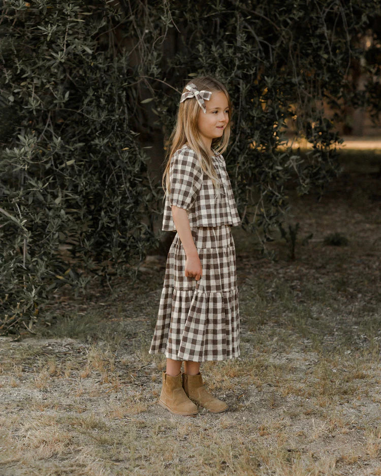 Rylee & Cru Gia Blouse || Charcoal Check