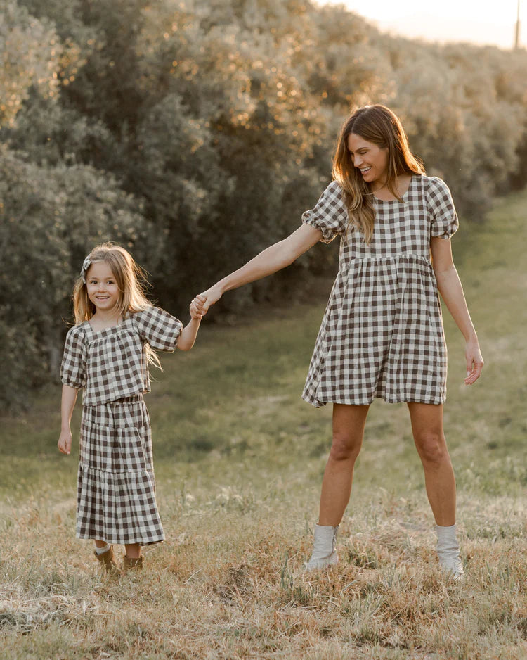 Rylee & Cru Gia Blouse || Charcoal Check