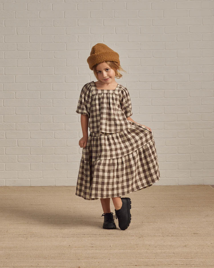 Rylee & Cru Gia Blouse || Charcoal Check