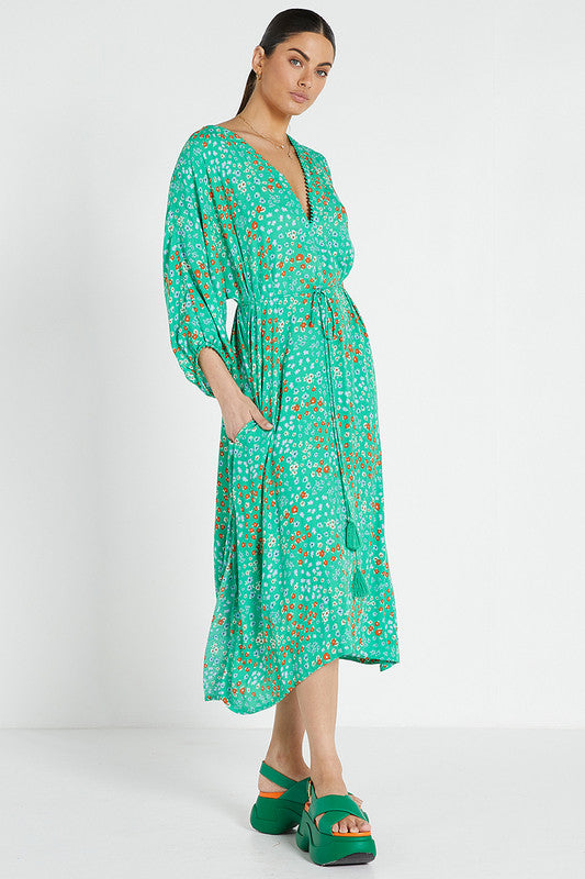 Bohemian Traders Gypsy Midi Dress || Kawii Ditsy