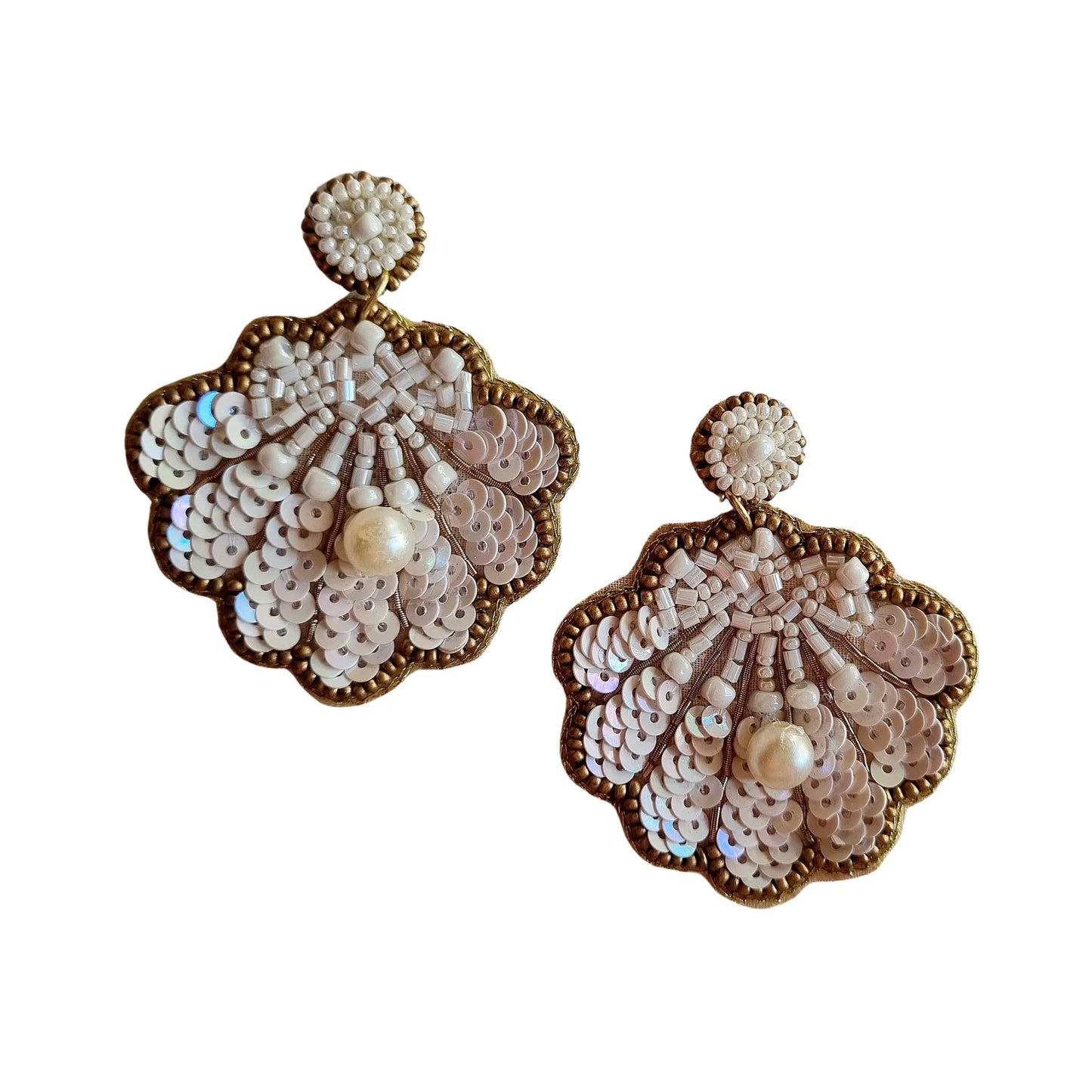 Zoda - Beaded Pearl Shell Earring