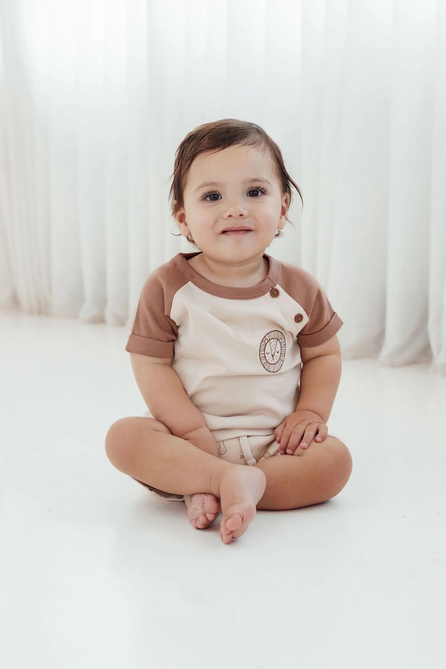 Aster & Oak - Lion Embroidered Raglan Tee