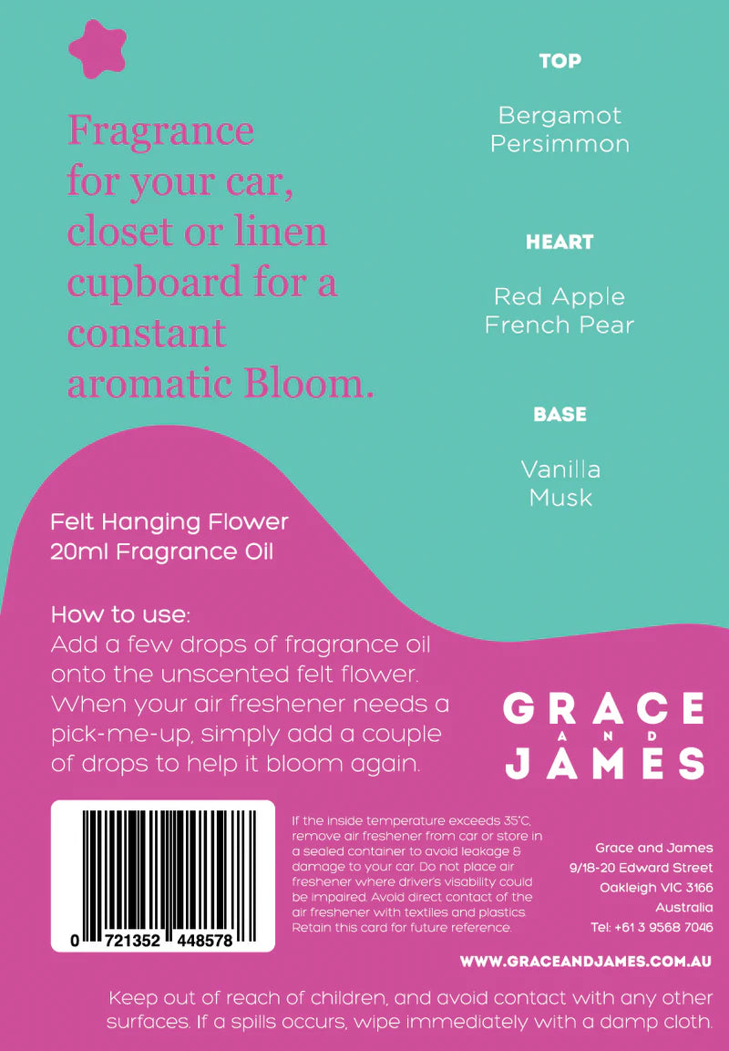 Grace and James Persimmon & Vanilla - Felt Air Freshener
