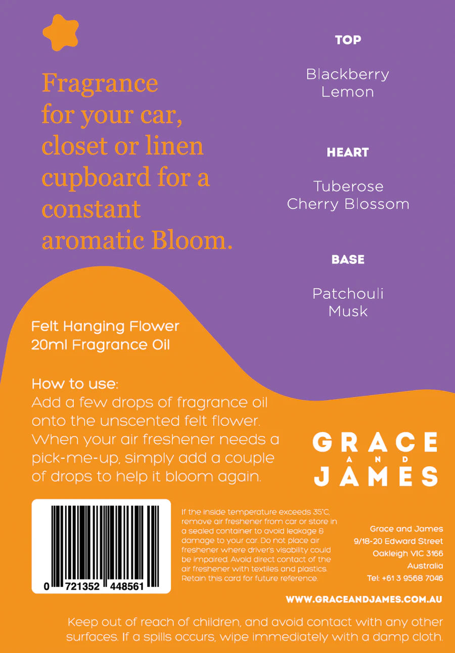 Grace and James Tigerlily & Jasmine - Felt Air Freshener