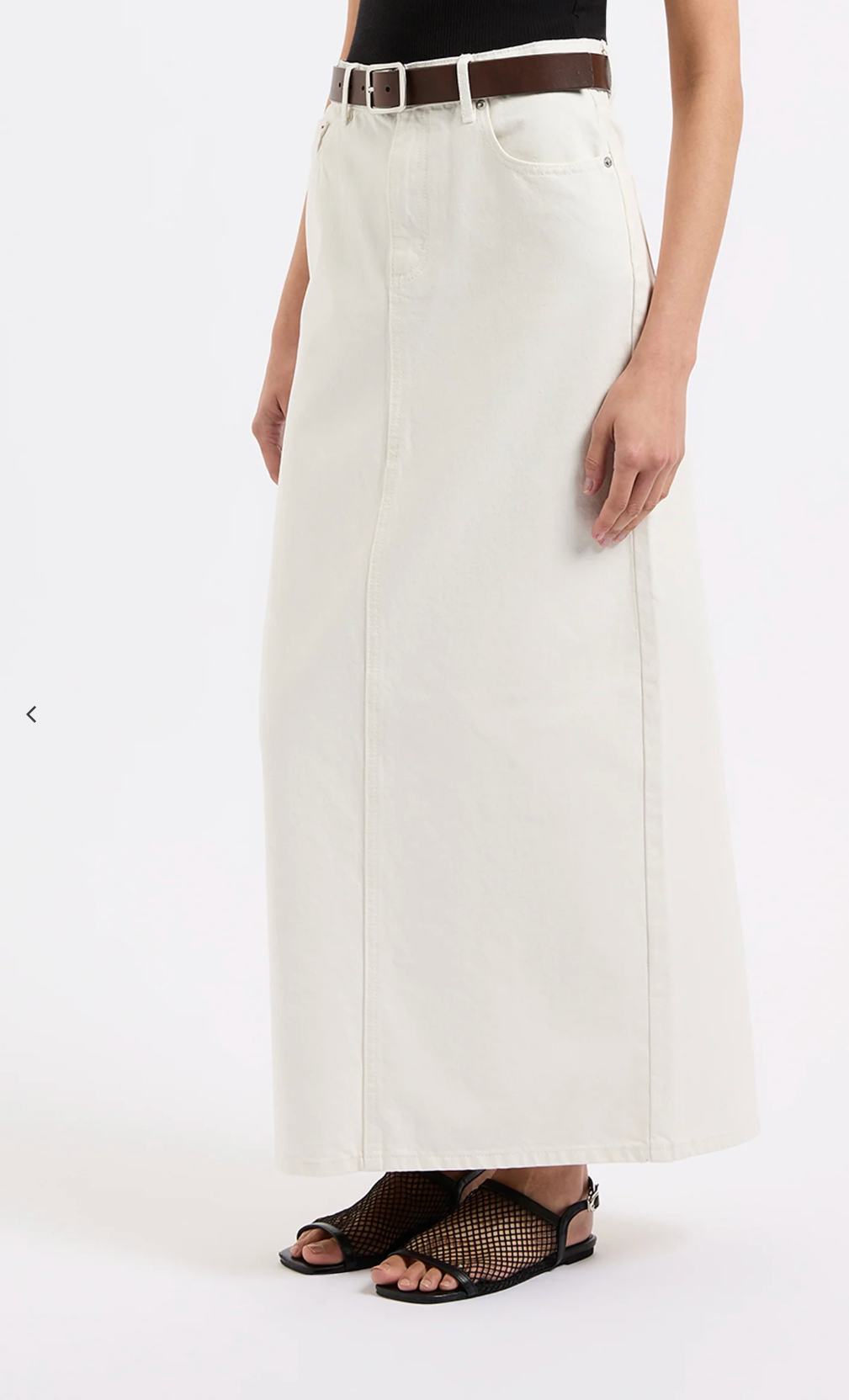 Nude Lucy Organic Denim Maxi Skirt Ecru