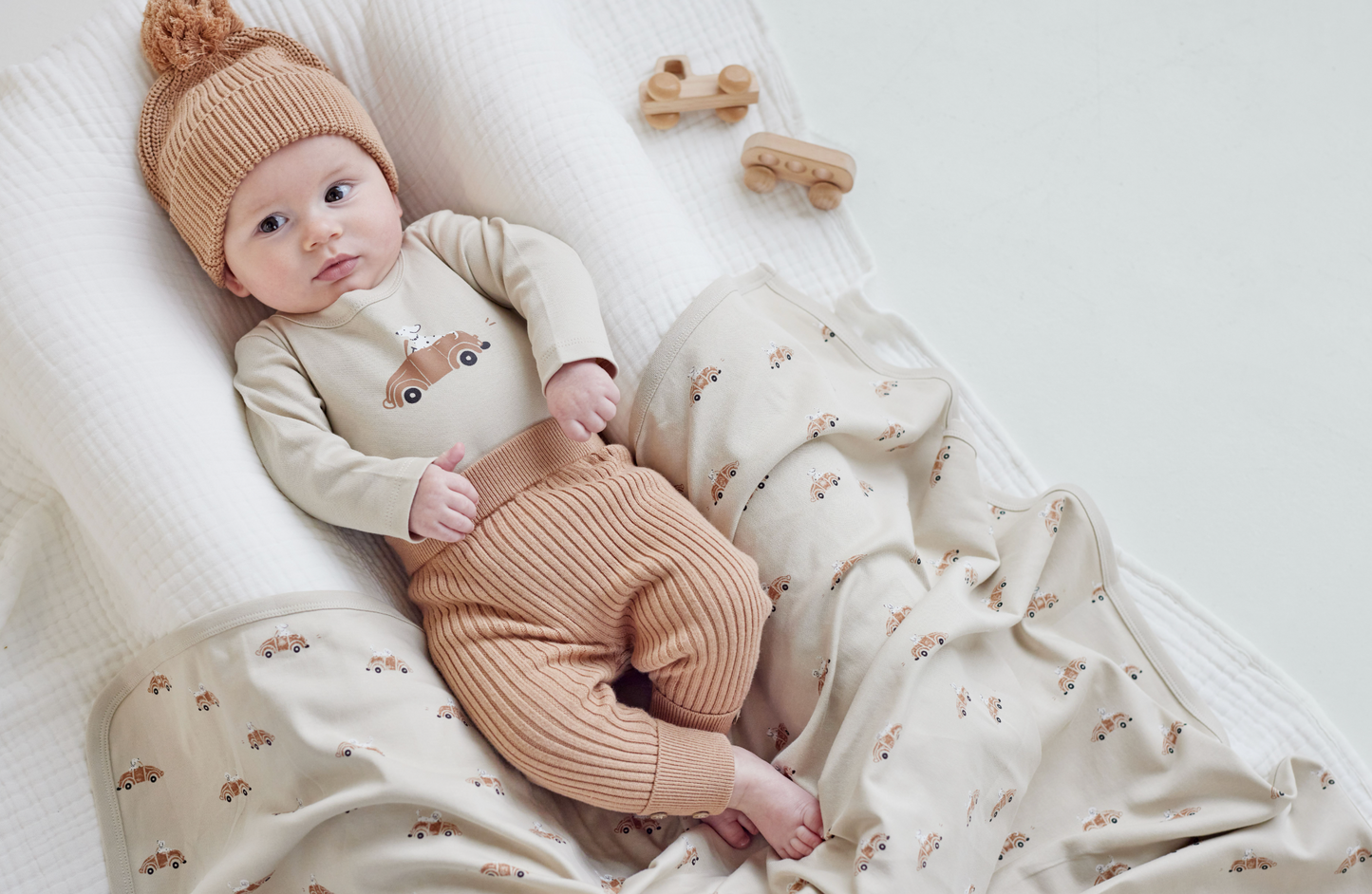 Aster & Oak Classic Car Print Onesie