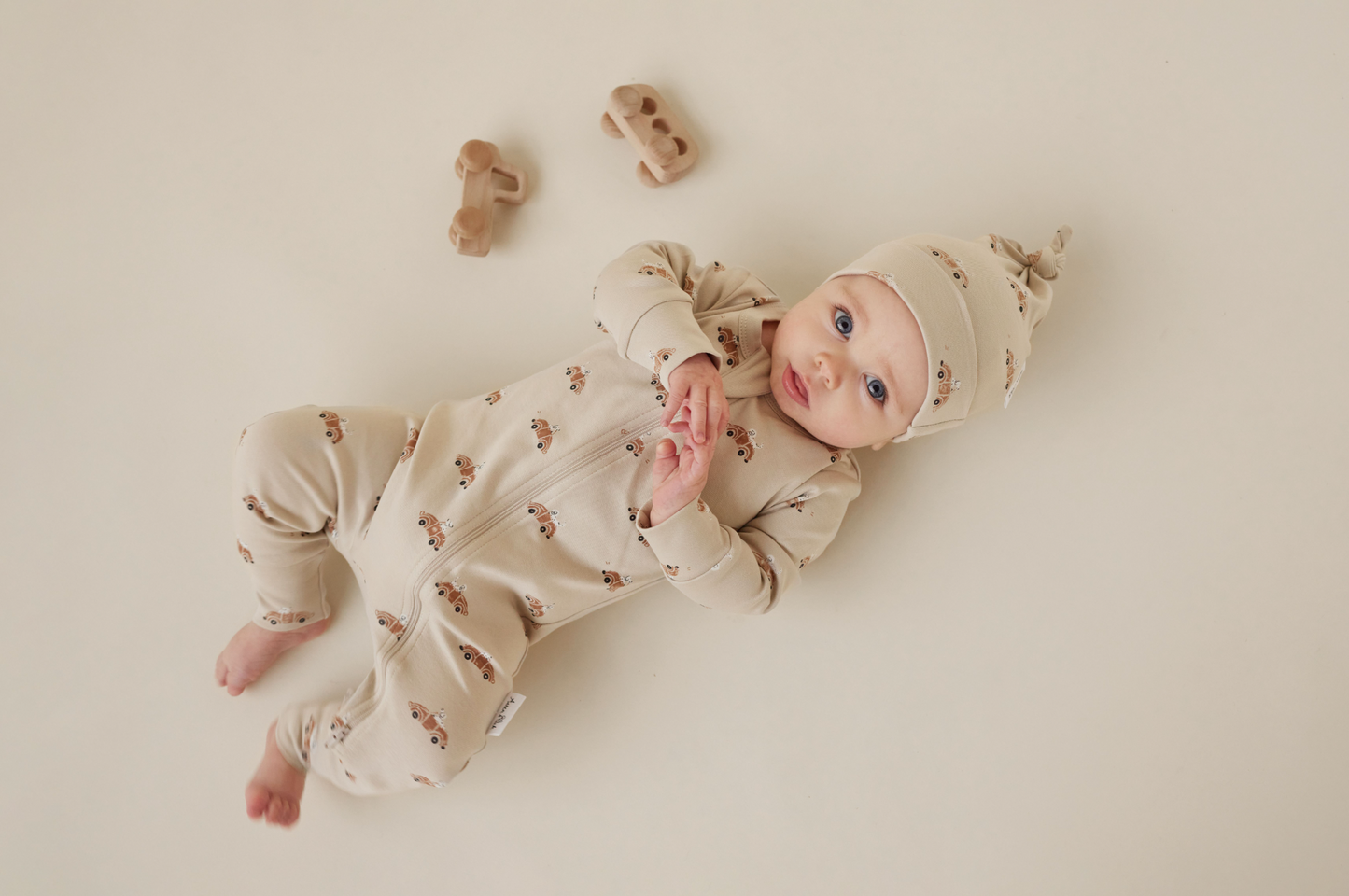 Aster & Oak Classic Car Zip Romper