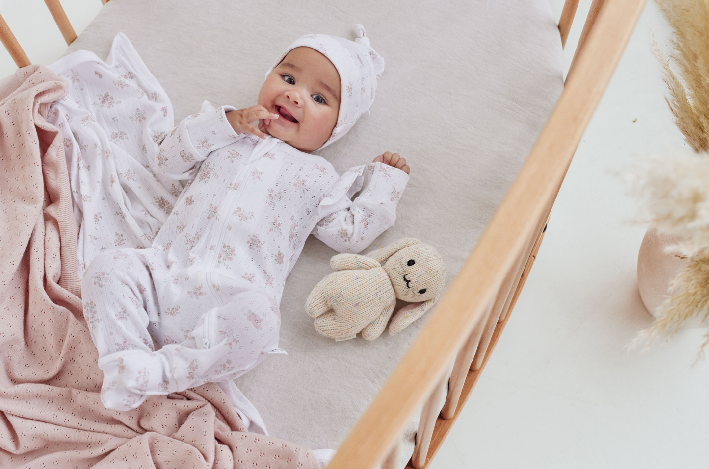 Aster & Oak Posie Floral Zip Romper