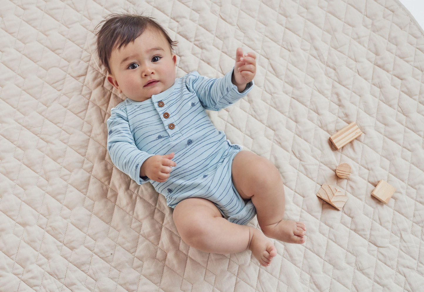 Aster & Oak Seal Rib Henley Onesie