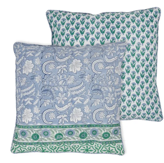 Coast to Coast Anika Cott Block Cushion 50x50cm Emerald