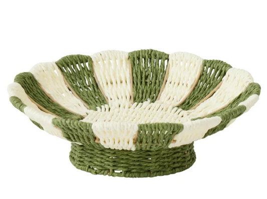 Coast to Coast Siena Woven Bowl 30.5x10cm Ivory/Green