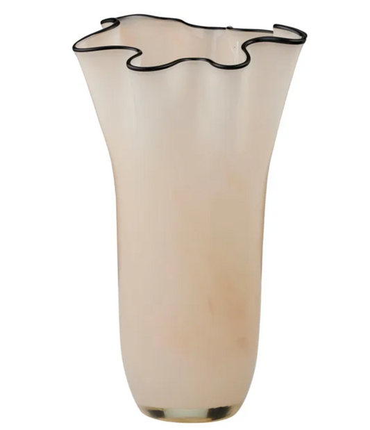 Coast to Coast Jarvis Glass Vase 21x35cm Ivory/Black
