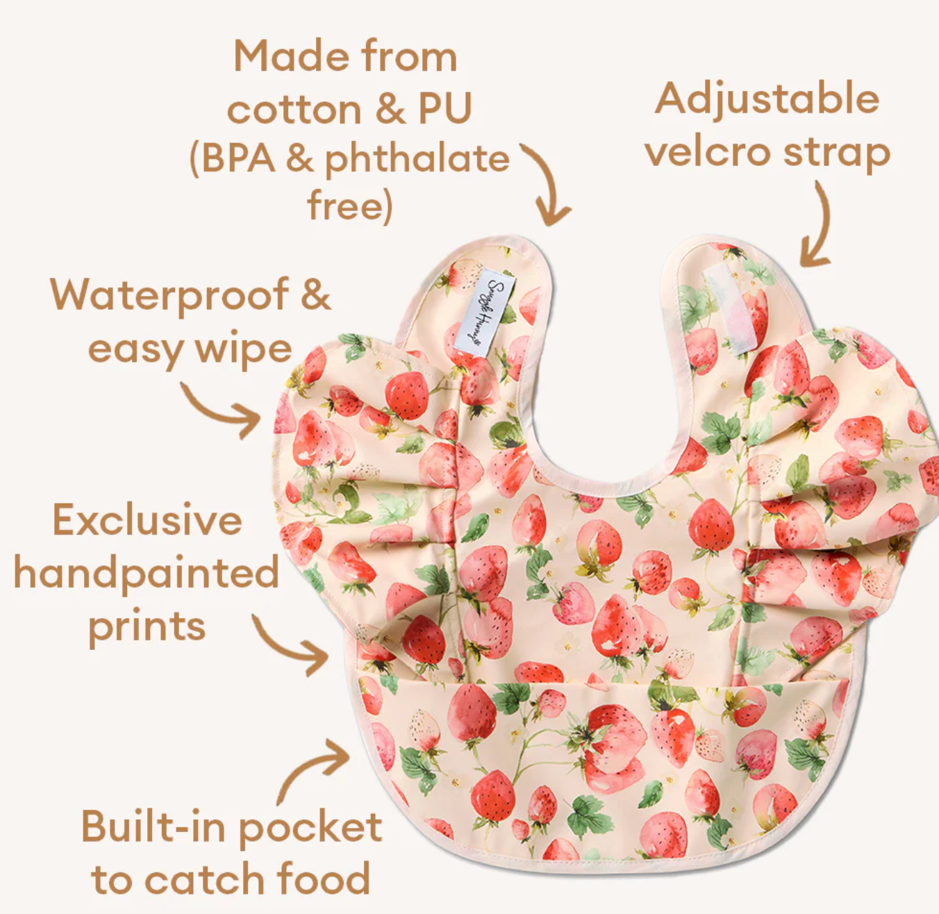 Snuggle Hunny Strawberry Frill Snuggle Bib