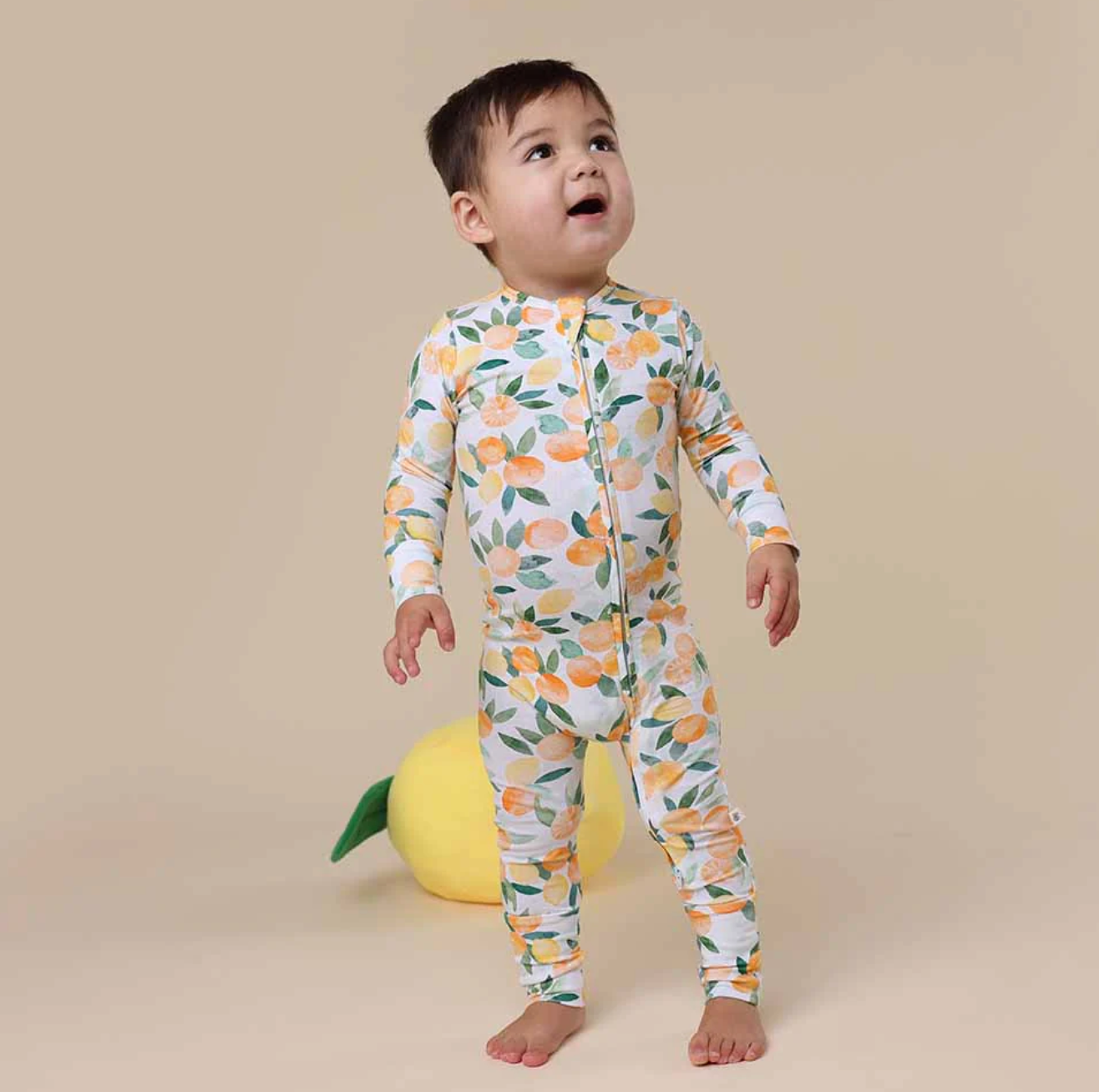 Snuggle Hunny Citrus Squeeze Organic Snugglesuit Convertible Romper