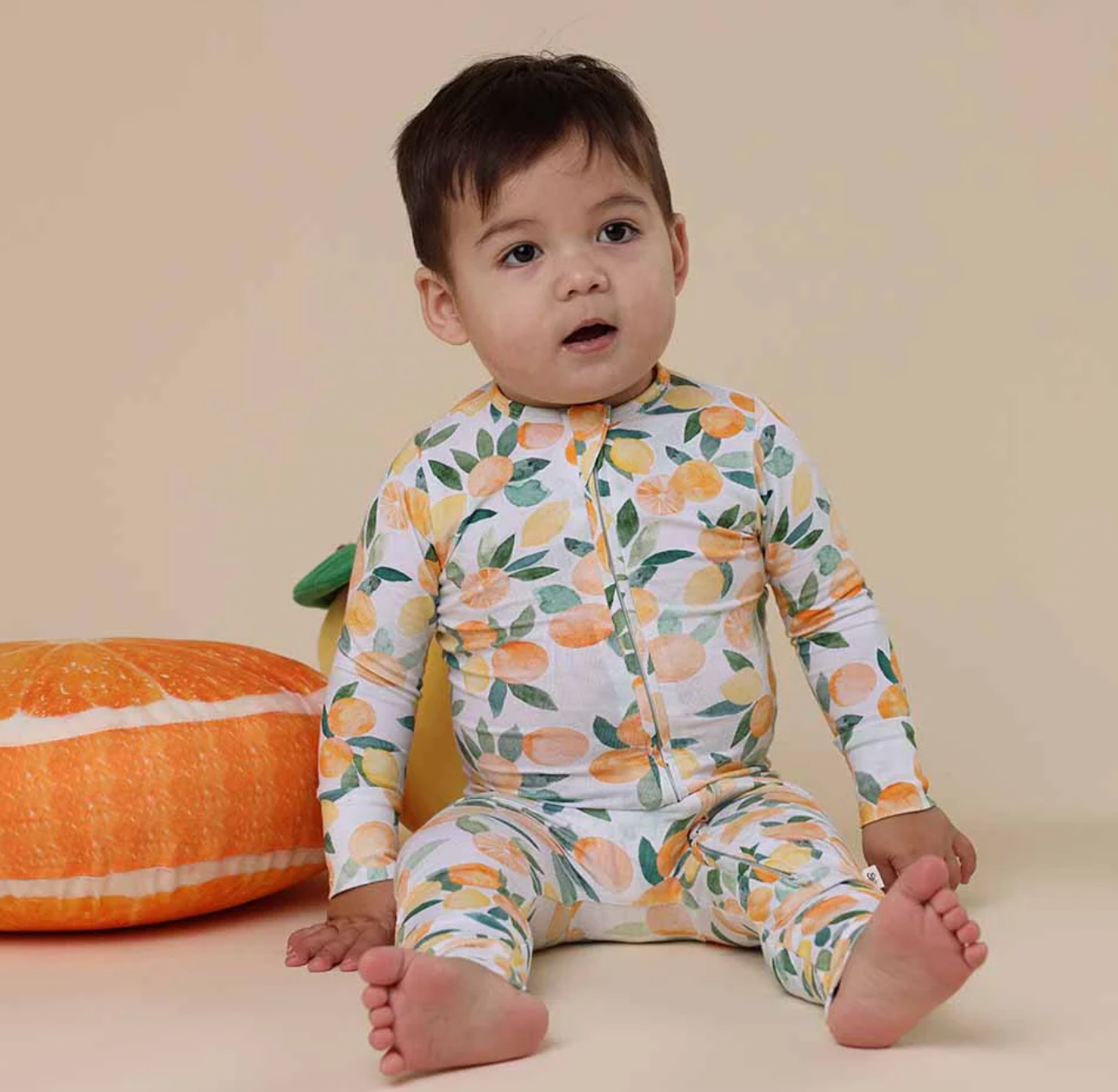 Snuggle Hunny Citrus Squeeze Organic Snugglesuit Convertible Romper