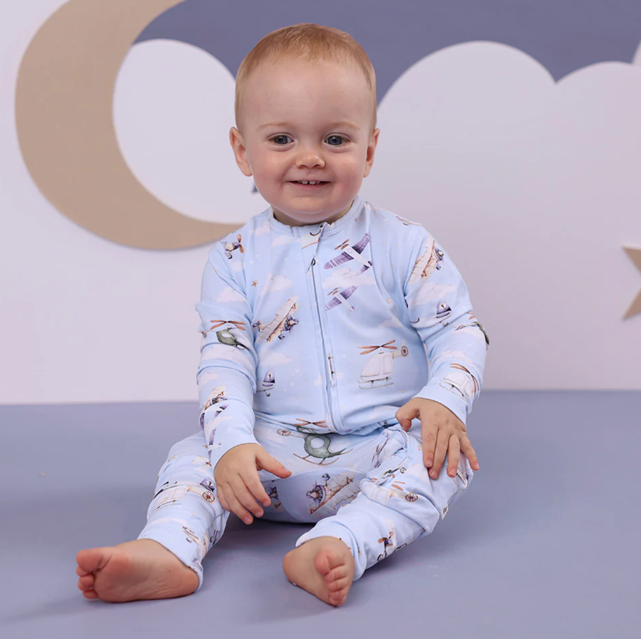 Snuggle Hunny Taking Flight Organic Snugglesuit Convertible Romper
