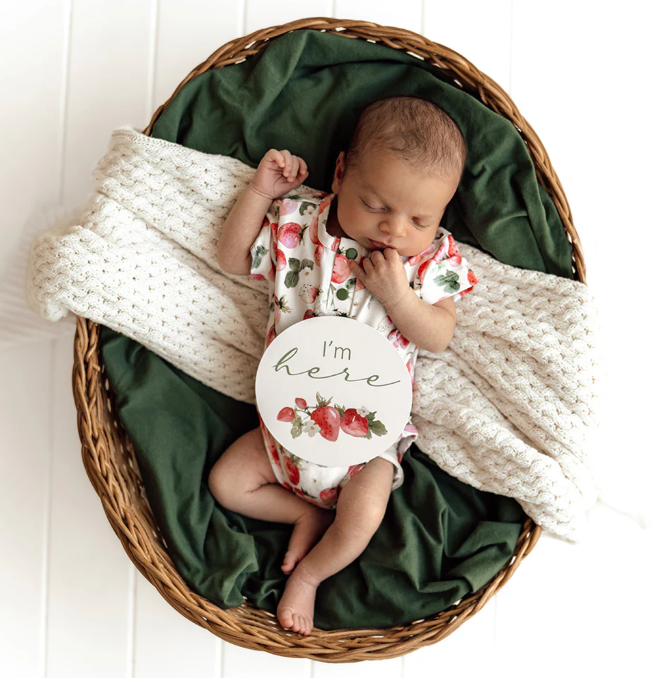Snuggle Hunny Strawberry & Moss Reversible Milestone Cards