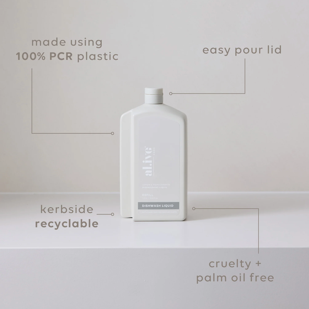 Al.ive Body 1L Dish Wash Refill - Lemon & Pomegranate