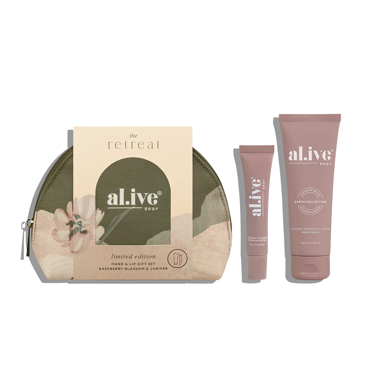 Al.ive Body The Retreat Hand & Lip Gift Set - Raspberry Blossom & Juniper