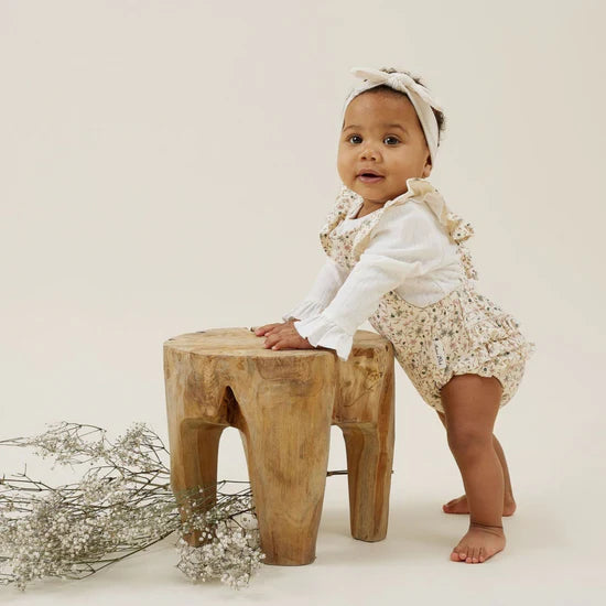 Aster & Oak - White Pointelle Ruffle Onesie