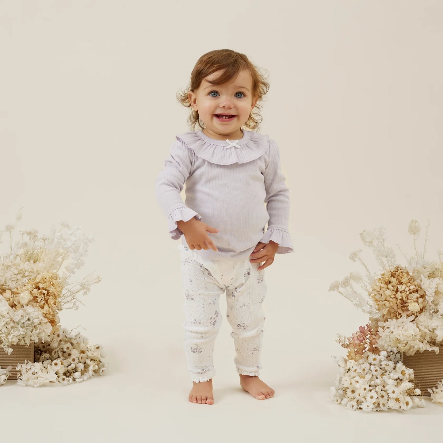 Aster & Oak - Lavender Pointelle Rib Top