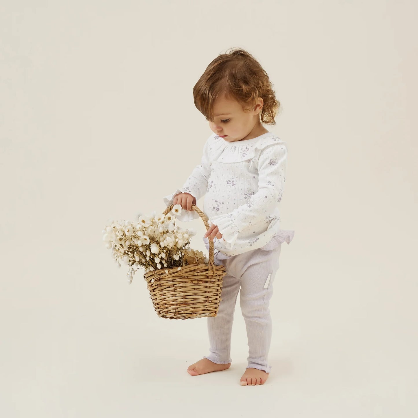 Aster & Oak - Grace Floral Pointelle Ruffle Top